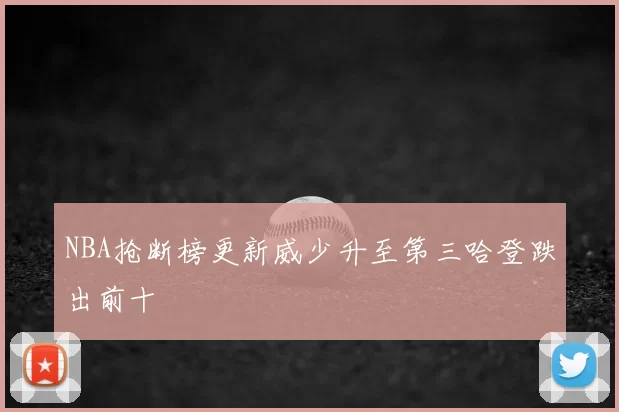 NBA抢断榜更新威少升至第三哈登跌出前十