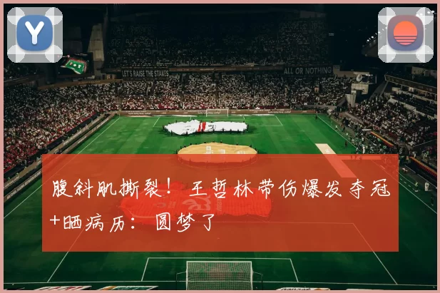 腹斜肌撕裂!王哲林带伤爆发夺冠+晒病历:圆梦了
