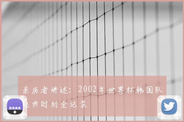 亲历者讲述：2002年世界杯韩国队经典时刻全记录